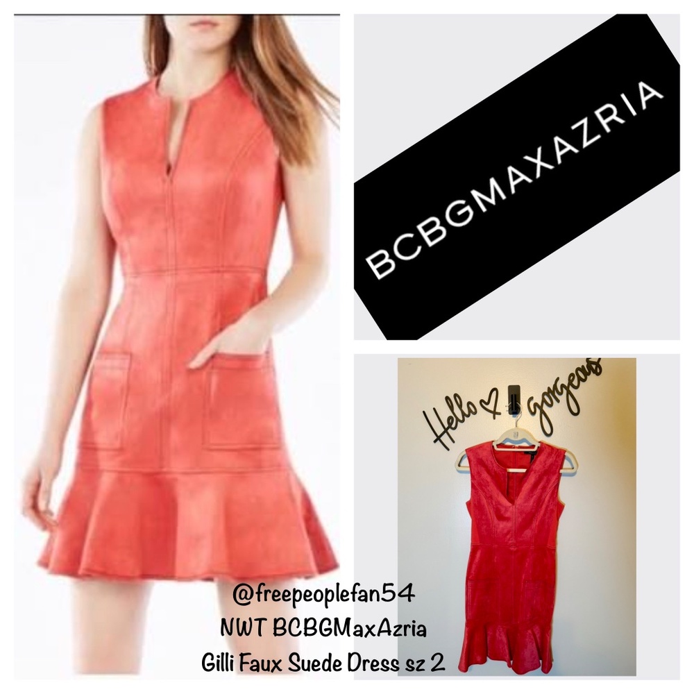 NWT BCBGMaxAzria Gilli Faux Suede Dress - 2